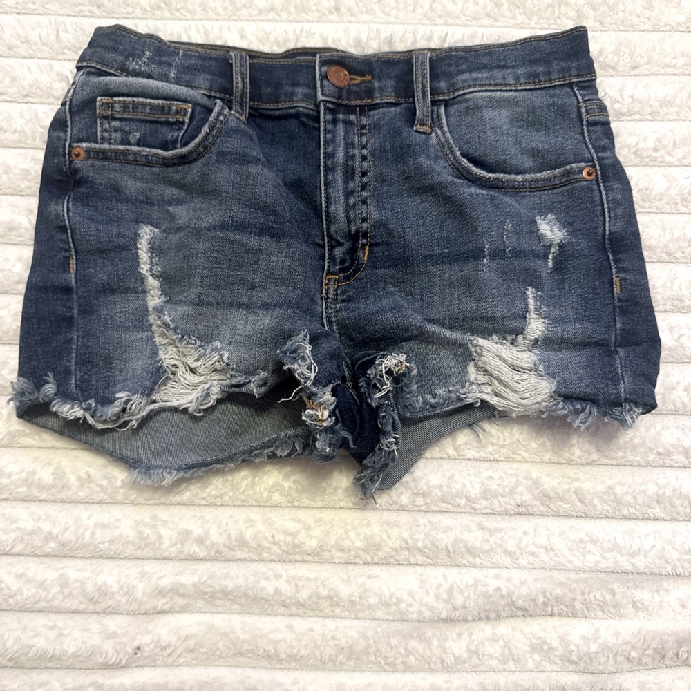 Sneak Peak Semi-Ripped Jean Shorts